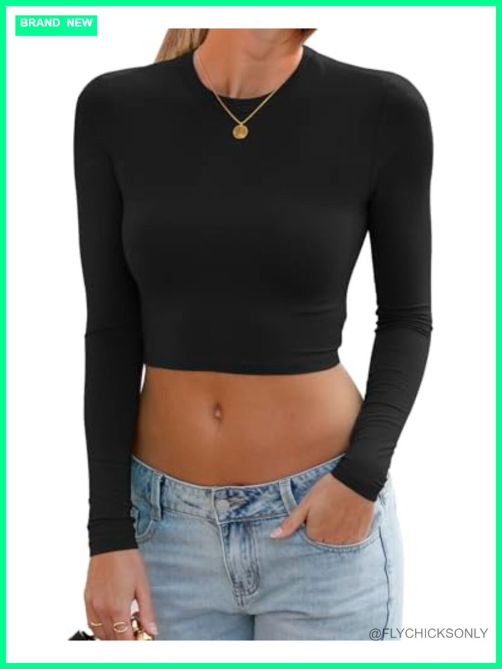 Women's Sexy Slim Fit Long Sleeve Crop Top Rayon Spandex Pullover